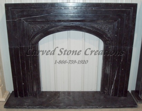 ArchedBlackMarbleFireplaceSurround