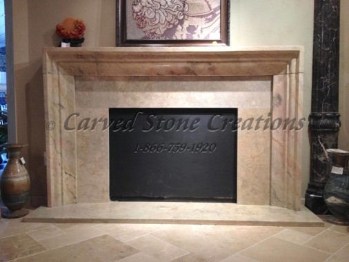 Simple stone fireplace mantel surround