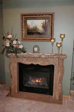French Country Sandstone Fireplace Surround