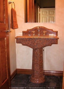 Maple-Leaf-Red-Granite-Pedestal-Sink-1