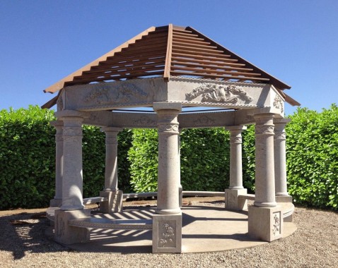 Octagon Carved Granite Gazebo