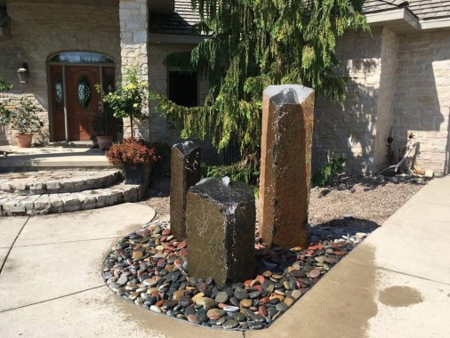 Large Basalt Pillar Fountain