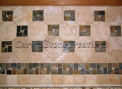Travertine and Slate Tiles / Mosaics