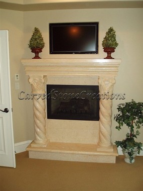 Marble Fireplace Surround with Twisted Column Legs