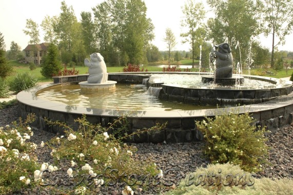 Yin Yang Fountain with Frogs
