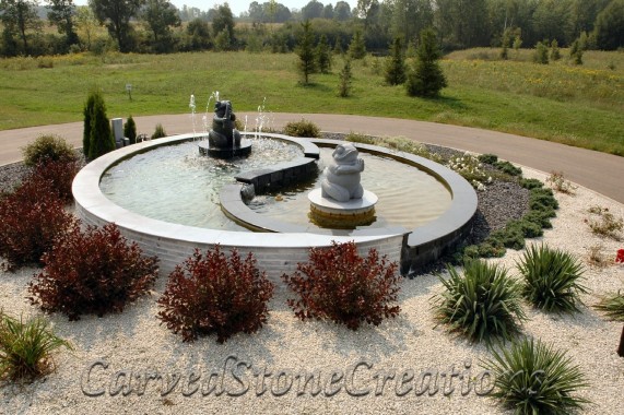 Yin Yang Fountain with Frogs