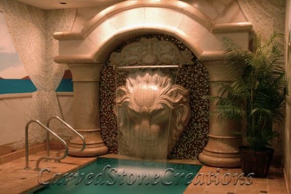 Large Indoor Lion Wall Fountain