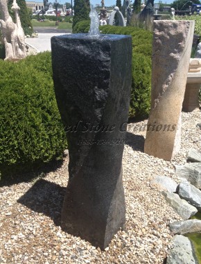 Black-Granite-Twist-Bubbling-Rock-Fountain