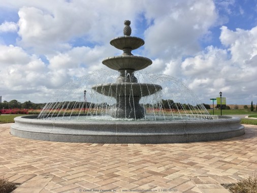 3-Tier Playa Vista Fountain carved of Bianco Catalina Granite