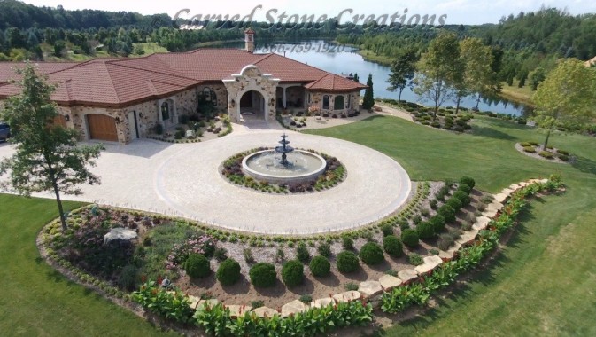 Landscaped Estate Fountain