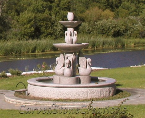 Tiered Swan Fountain