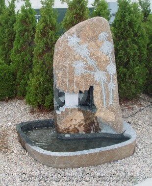 Rustic Boulder Waterwheel Fountain