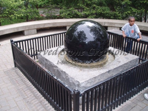 Public Granite Sphere Fountain