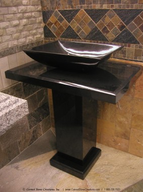 Contemporary-Black-Granite-Pedestal-Sink