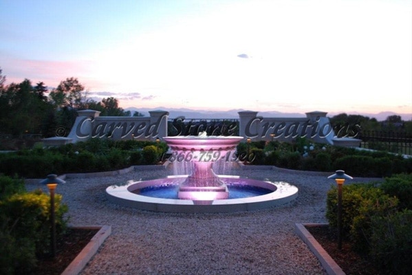 Outdoor Lighted Granite Fountain