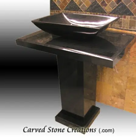 Black granite sink