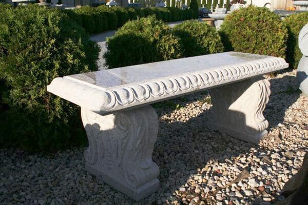 rustic stone bench