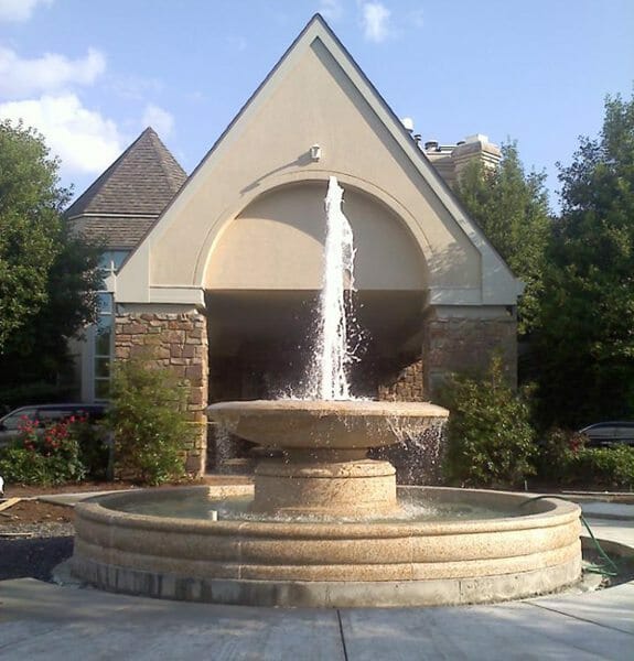 Outdoor water fountain installation