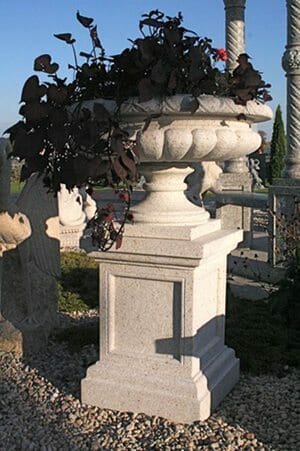 carved stone planter