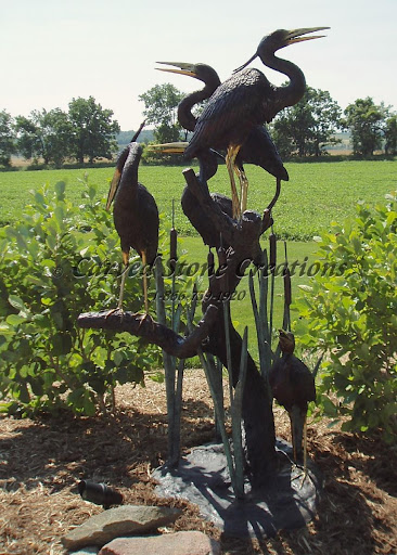 Bronze Herons Sculpture 