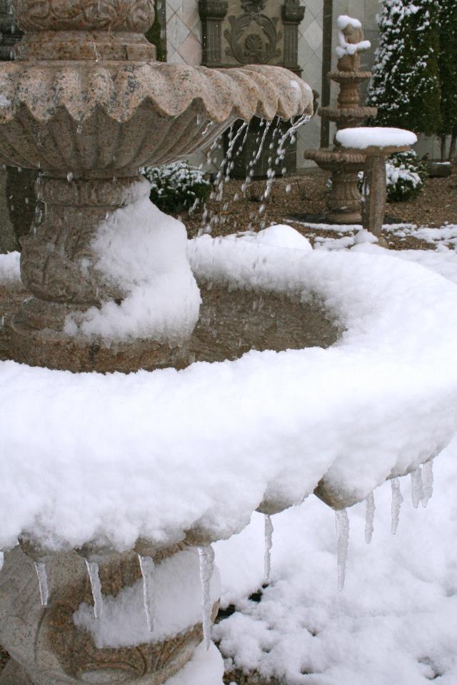 Granite Fountain in Winter