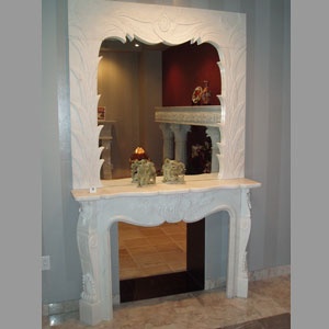 White Marble Fireplace 
