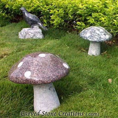 Stone Mushroom Sculptures 