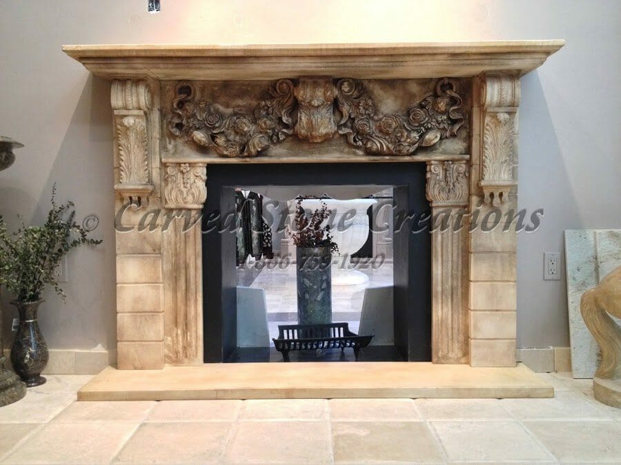 Fireplace with granite surrounding