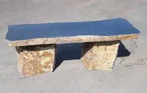 Rustic Basalt Garden Bench