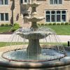 3-Tier Scallloped fountain, carved of Golden Cypress granite, 54" diameter x 96" tall