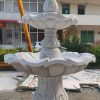 3-tier Scalloped Fountain carved of California white granite, 54" diameter x 96" tall