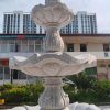 3-tier Scalloped Fountain carved of California white granite, 54" diameter x 96" tall