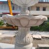 3-tier Scalloped Fountain carved of California white granite, 54" diameter x 96" tall