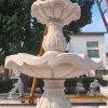 3-Tier Scallloped fountain, carved of Golden Cypress granite, 54" diameter x 96" tall