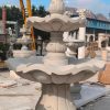 3-Tier Scallloped fountain, carved of Golden Cypress granite, 54" diameter x 96" tall