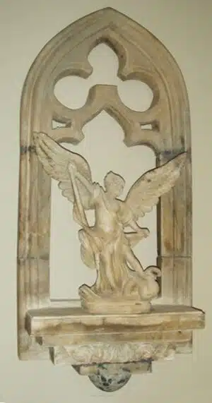 Gothic relief carved window sculpture