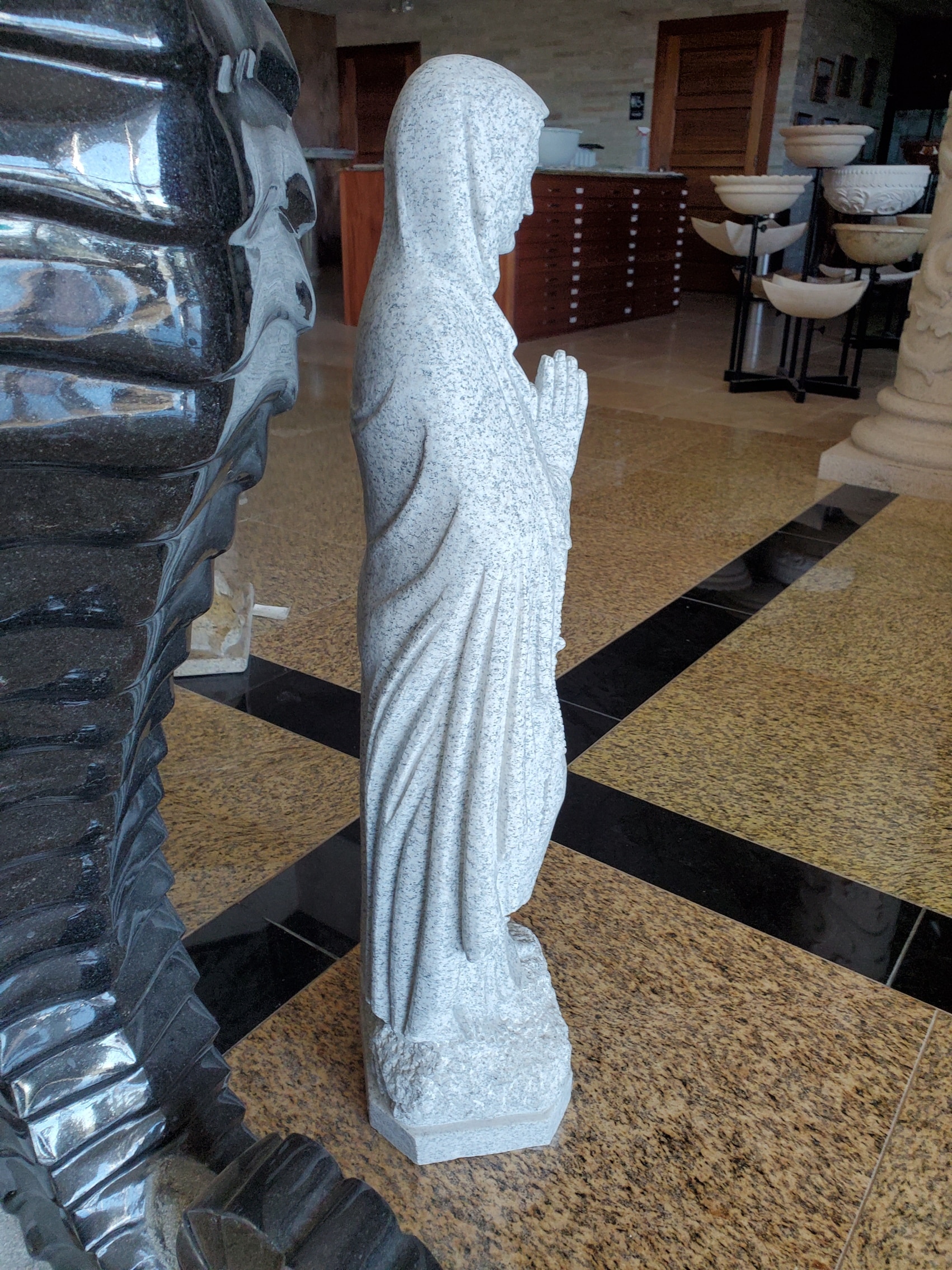 Mary Our Lady of Lourdes California White Granite CSC