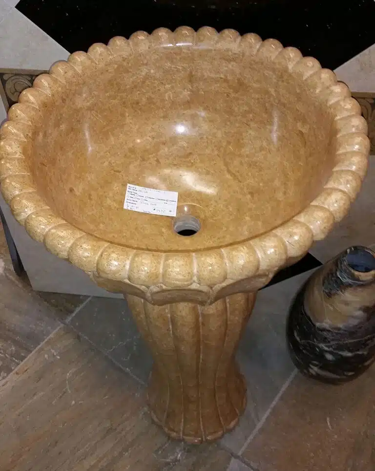Inca Gold Limestone Pedestal Sink