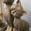 coffee brown marble large cat statue