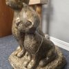 coffee brown marble small cat statue