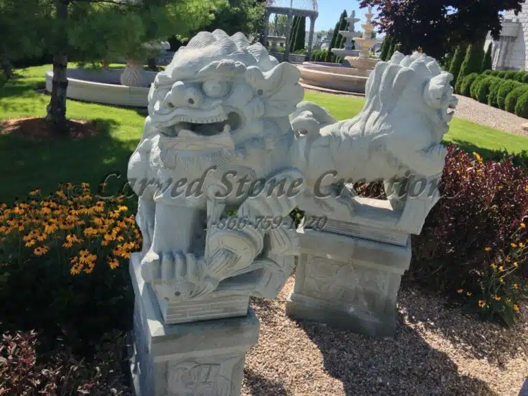 Chinese guardian lion pair statue