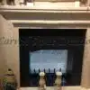 Indoor travertine fireplace surround