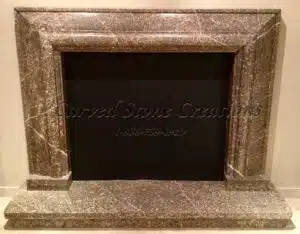Coffee Brown polished marble fireplace surrounding