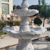 3-tier Scalloped fountain (54" diameter x 96" tall) carved of Light Charcoal Grey Granite