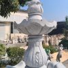 3-tier Scalloped fountain (54" diameter x 96" tall) carved of Light Charcoal Grey Granite