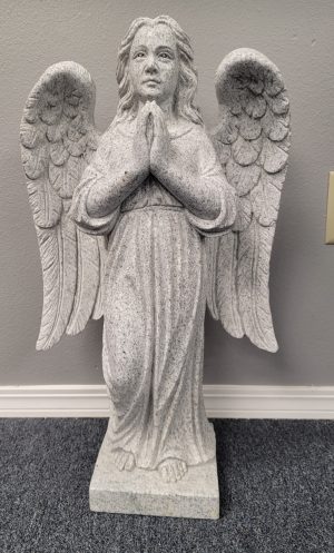 Granite Praying Angel Statue - front view