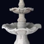 Wild Rose 3-Tier Scalloped fountain carved of Wild Rose Granite