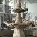 LIght Golden Sesame Granite 3-tier Scalloped Fountain.