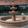 3-Tier Fountain in 9Ft Pool carved of Red B Granite