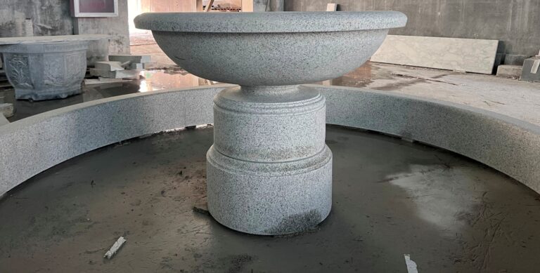 4 Ft urn fountain carved of California white Granite